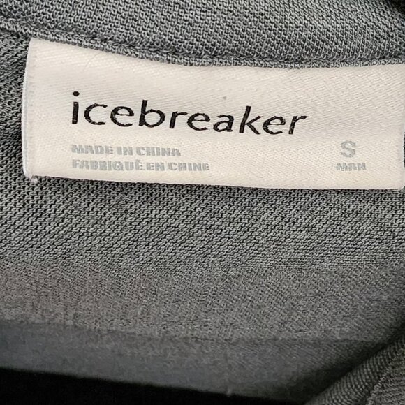Icebreaker Gray 100% Wool Jersey Short Sleeve Camp Shirt - Picture 3 of 4